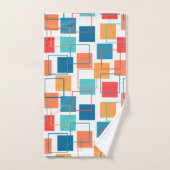 Vierkantjes en contouren bad handdoek (Handdoek)