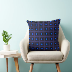 Vierkantjes in vierkantjes - Indigo Zwart Blauw Kussen