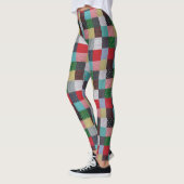 vierkantjes kleurrijke  textiel leggings (Links)