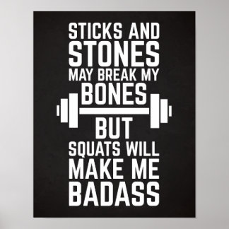 Vierkantjes maken me een gym Quote Poster