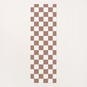 Vierkantjes mocha bruin wit retro Monogram Yogamat (Achterkant)