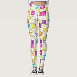 Vierkantjes, rechthoeken, diamanten Naadloos patro Leggings