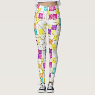 Vierkantjes, rechthoeken, diamanten Naadloos patro Leggings