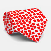 Vierkantjes - Rood op wit Stropdas (Opgerold)