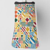 Vierkantjes, strepen en diagonalen golfheadcover (Draai 90)