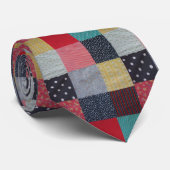  vierkantjes van patchwork, kleurrijk stropdas (Opgerold)