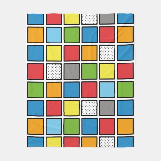 Vierkantjes voor stripstijl fleece deken (Voorkant)