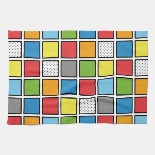 Vierkantjes voor stripstijl theedoek (Horizontaal)