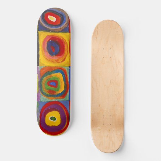 Vierkantjes w Concentrische cirkels 2 | Kandinsky Skateboard (Voorkant)