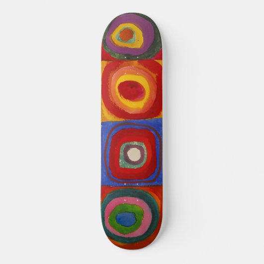Vierkantjes w Concentrische cirkels 3 | Kandinsky Skateboard (Voorkant)