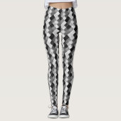 vierkantjes zwarte en witte patchwork leggings (Voorkant)