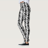 vierkantjes zwarte en witte patchwork leggings (Links)