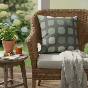 Vierkantspatroon van de groene ronde van de bosbou buitenkussen