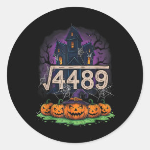 Vierkantswortel 4489 Grappige Halloween Meme 67 Wi Ronde Sticker