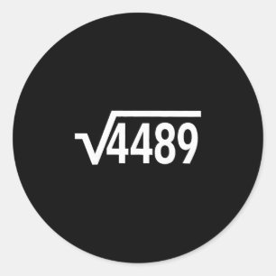 Vierkantswortel 4489 Grappige Wiskundeleraar Zes Z Ronde Sticker