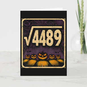 Vierkantswortel 4489 Halloween Pompoen Wiskundegra Kaart