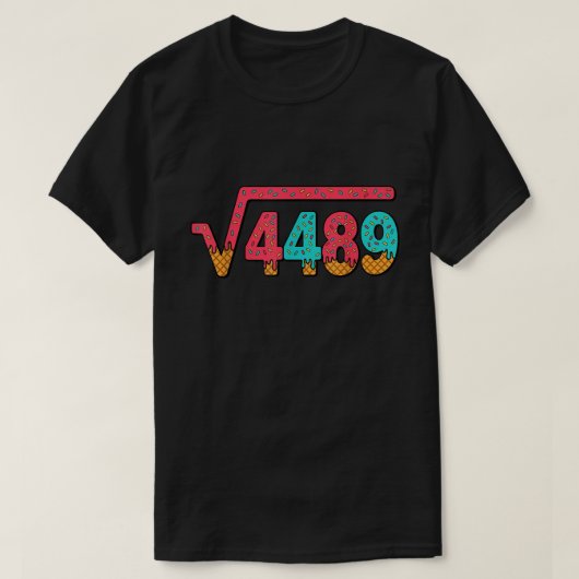 Vierkantswortel 4489 Ijsje Meme Wiskunde T-shirt (Design voorkant)