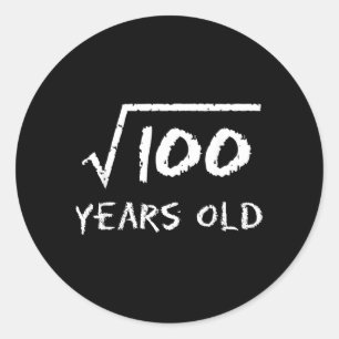 Vierkantswortel van 100 10e verjaardag 10 jaar oud ronde sticker