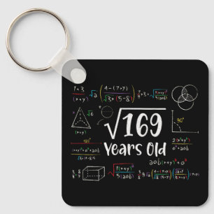 Vierkantswortel van 169 13e Verjaardag 13 Jaar Oud Sleutelhanger