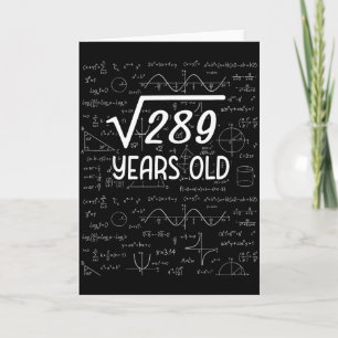 Vierkantswortel Van 289 17e Verjaardag 17 Jaar Oud Kaart