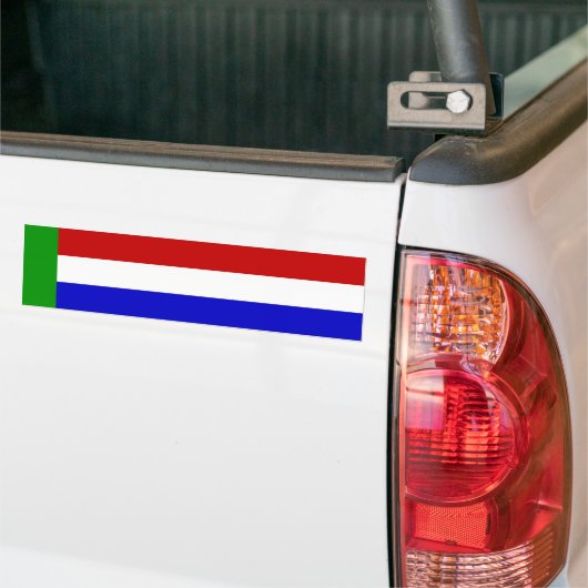 Vierkleur Bumpersticker (Op Truck)