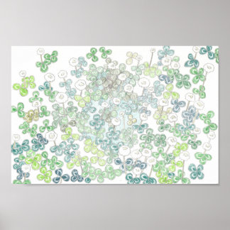 vierledige klaver en witte klaver 四 ク つ  葉  ,  ,   poster