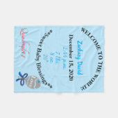 Vierling Baby Boy Rattle Blue Fleece Deken (Voorkant (Horizontaal))