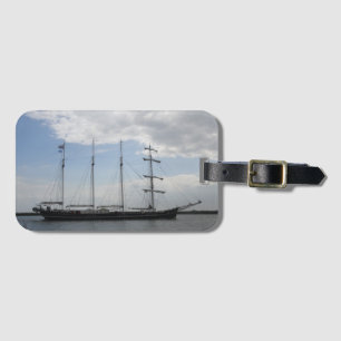 Viermaster scheepsbagagelabel bagagelabel