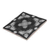 Vierpuntige grijze witte houtskool tegeltje (Zijkant)