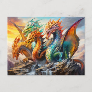 Viervoudige Furie – Chinese Airbrush Draak met Mee Briefkaart