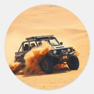 vierwielaangedreven zandracewagen ronde sticker