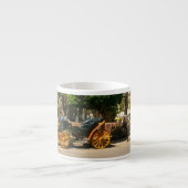 vierwielig door paarden getrokken vervoer espresso kop (Voorkant)