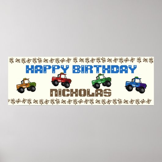 Vierwielrenner Birthday Sign Poster (Voorkant)