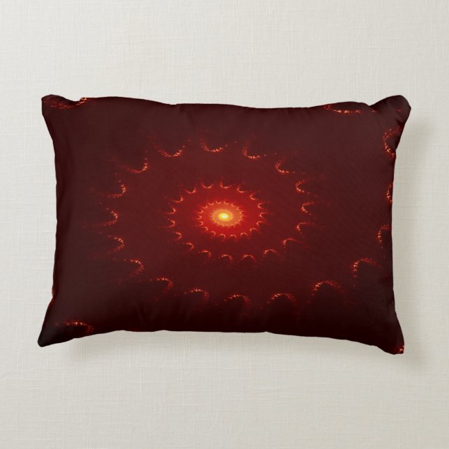 Viery Red Sparkle Swirl Gradient Accent Kussen (Achterkant)