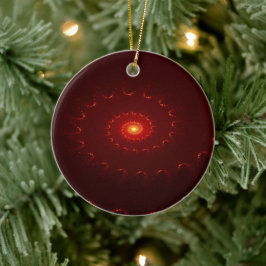 Viery Red Sparkle Swirl Gradient Keramisch Ornament