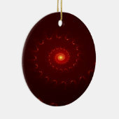 Viery Red Sparkle Swirl Gradient Keramisch Ornament (Rechts)
