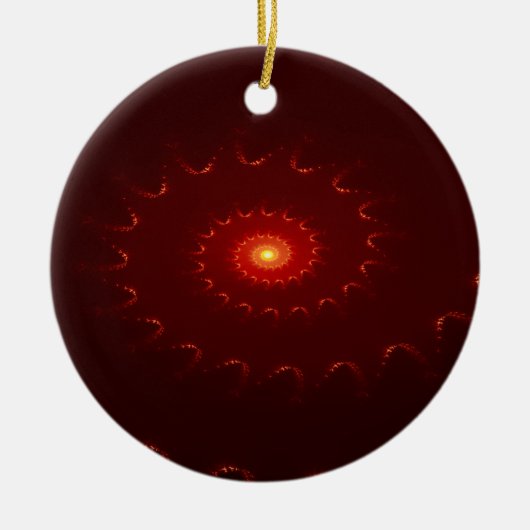Viery Red Sparkle Swirl Gradient Keramisch Ornament (Voorkant)