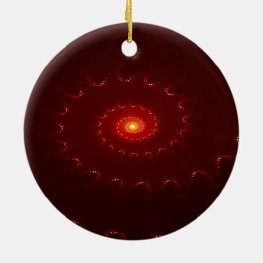 Viery Red Sparkle Swirl Gradient Keramisch Ornament (Achterkant)