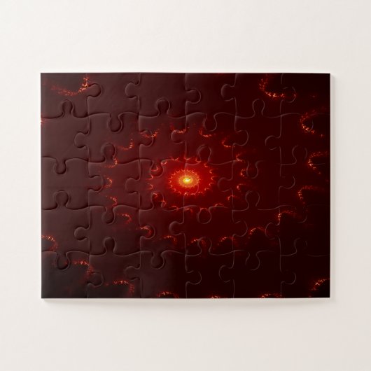 Viery Red Sparkle Swirl Gradient Legpuzzel (Horizontaal)