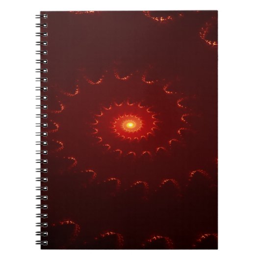 Viery Red Sparkle Swirl Gradient Notitieboek (Voorkant)