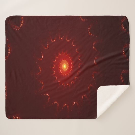 Viery Red Sparkle Swirl Gradient Sherpa Deken (Voorkant (horizontaal))