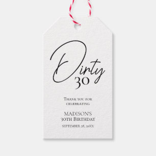 Vies Dertig 30e Zwart & Wit Verjaardag Cadeaulabel