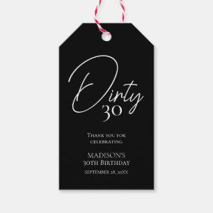Vies Dertig 30e Zwart & Wit Verjaardag Cadeaulabel