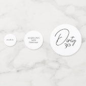 Vies Dertig 30e Zwart & Wit Verjaardag Confetti (Voorkanten)