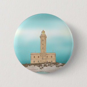 Vieste Lighthouse Italië Ronde Button 5,7 Cm