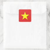 Viêt Nam Drapeau Étoile jaune autocollant Carré (Sac)