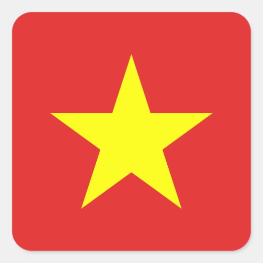 Viêt Nam Drapeau Étoile jaune autocollant Carré (Devant)