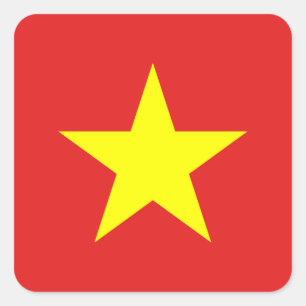 Viêt Nam Drapeau Étoile jaune autocollant Carré