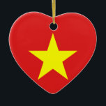 Viêt Nam Drapeau Jaune Étoile Ornement de Coeur<br><div class="desc">Drapeau du Vietnam. Conception sur ornement cardiaque. Vêtements assortis,  accessoires,  produits de bureau,  produits maison et plus...  N'oubliez pas toute la collection.</div>