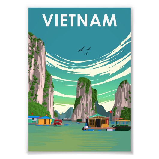 Viêt Nam Vintage Minimal Retro Travel Poster (Devant)